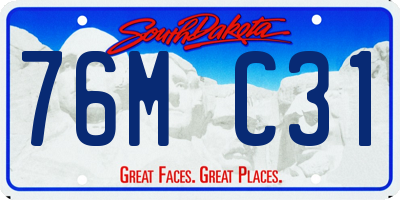 SD license plate 76MC31