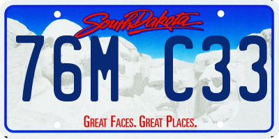 SD license plate 76MC33