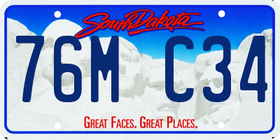 SD license plate 76MC34