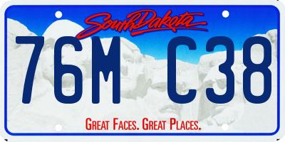 SD license plate 76MC38
