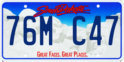SD license plate 76MC47