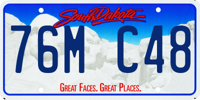 SD license plate 76MC48