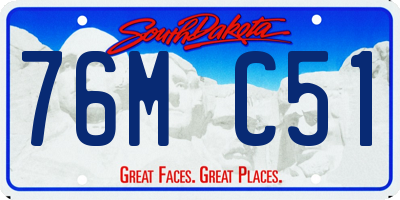 SD license plate 76MC51