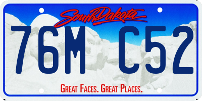SD license plate 76MC52