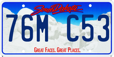 SD license plate 76MC53