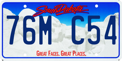 SD license plate 76MC54