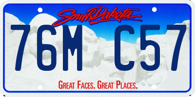 SD license plate 76MC57