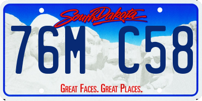 SD license plate 76MC58