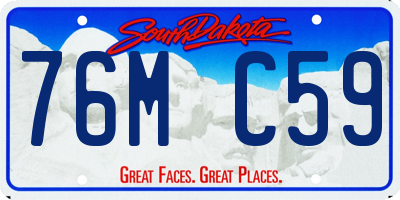 SD license plate 76MC59