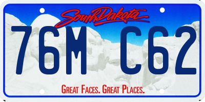 SD license plate 76MC62