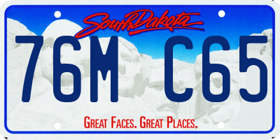 SD license plate 76MC65