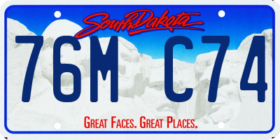 SD license plate 76MC74