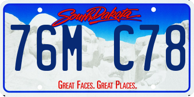 SD license plate 76MC78