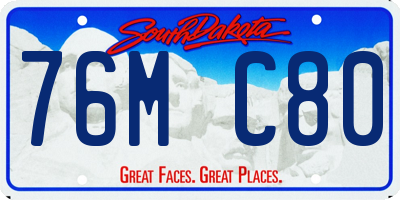 SD license plate 76MC80