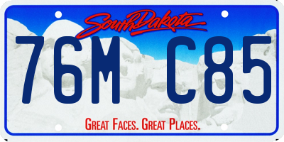 SD license plate 76MC85