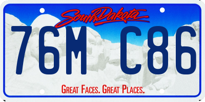 SD license plate 76MC86