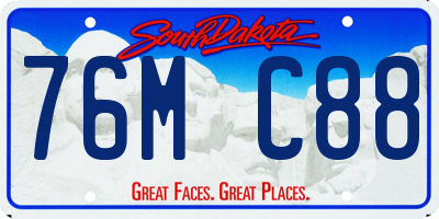 SD license plate 76MC88