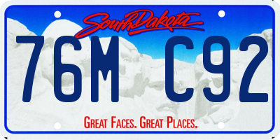 SD license plate 76MC92