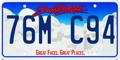 SD license plate 76MC94