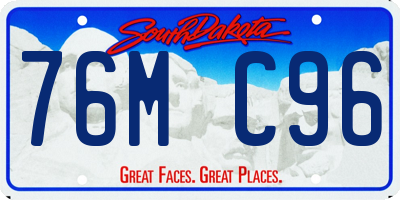 SD license plate 76MC96