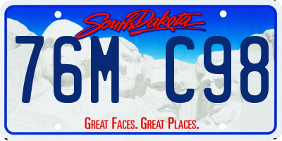 SD license plate 76MC98