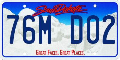 SD license plate 76MD02