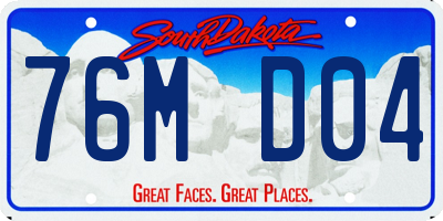 SD license plate 76MD04