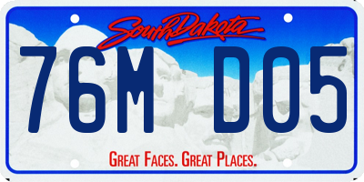 SD license plate 76MD05