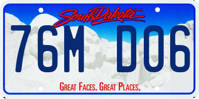 SD license plate 76MD06