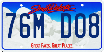 SD license plate 76MD08