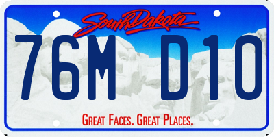 SD license plate 76MD10