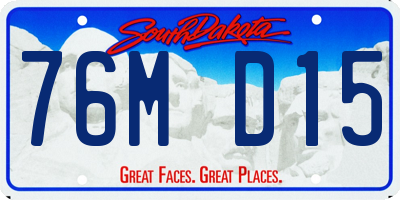 SD license plate 76MD15