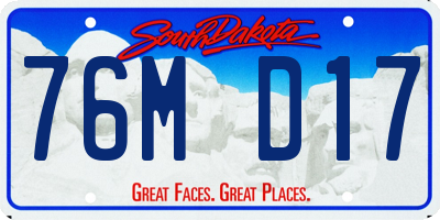 SD license plate 76MD17