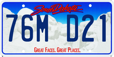 SD license plate 76MD21