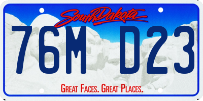 SD license plate 76MD23