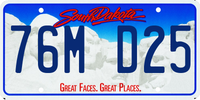 SD license plate 76MD25