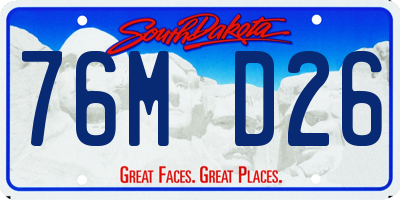 SD license plate 76MD26