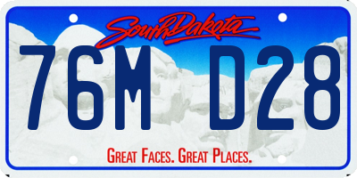 SD license plate 76MD28