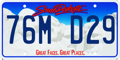 SD license plate 76MD29