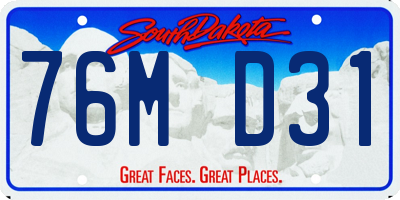 SD license plate 76MD31