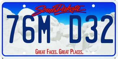 SD license plate 76MD32