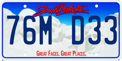 SD license plate 76MD33