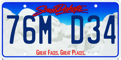 SD license plate 76MD34