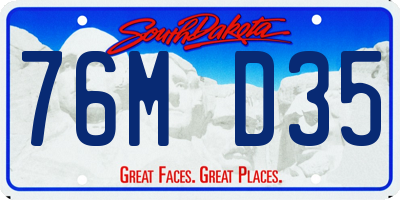 SD license plate 76MD35