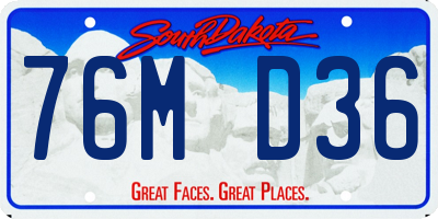 SD license plate 76MD36