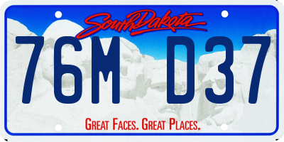 SD license plate 76MD37