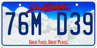 SD license plate 76MD39