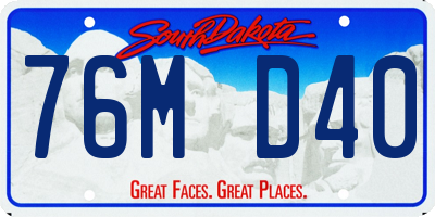SD license plate 76MD40
