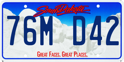 SD license plate 76MD42