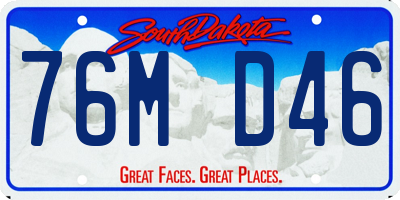 SD license plate 76MD46